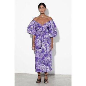 💕MARA HOFFMAN💕 Fila Dress ~ Purple with White Abstract Print Small S NWT